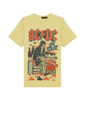 Junk Food ACDC Beware Tee in Yellow. Size M.