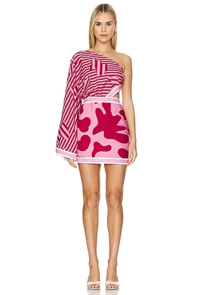 The Wolf Gang Furia Mini Dress in Pink. Size M, S, XL, XS.