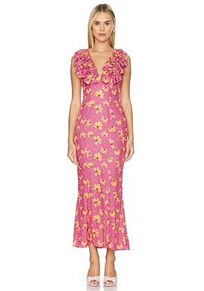The Wolf Gang Circe Maxi Dress in Pink. Size M, S, XL, XS.