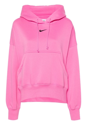 Nike logo-embroidered cotton hoodie - Pink