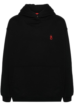 Vision Of Super embroidered-logo cotton hoodie - Black