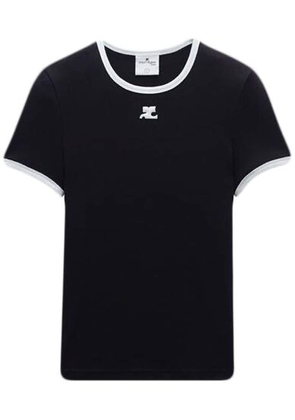 Courrèges Bumpy contrast cotton T-shirt - Black