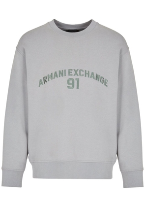 Armani Exchange logo-embroidered cotton sweatshirt - Grey