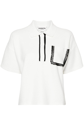 Essentiel Antwerp Flame bead-embellished polo shirt - White