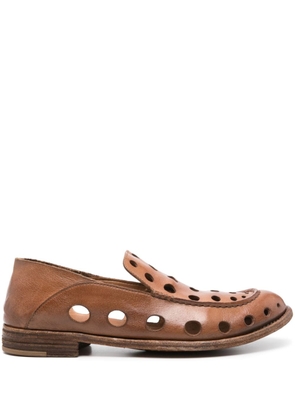Officine Creative Lexikon perforated leather loafers - Brown