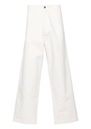 Emporio Armani straight-leg cotton trousers - White