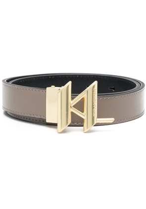 Karl Lagerfeld logo-plaque reversible belt - Brown