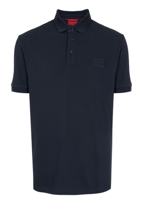 HUGO logo-appliqué cotton polo shirt - Blue