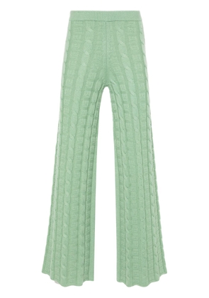 Acne Studios logo-jacquard wool-blend trousers - Green