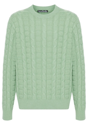 Acne Studios Face-effect cable-knit jumper - Green