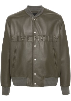 Givenchy logo-embossed bomber jacket - Green