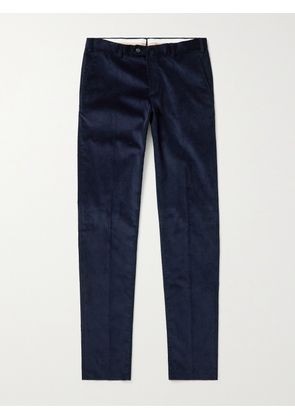 Loro Piana - Straight-Leg Cotton-Corduroy Trousers - Men - Blue - UK/US 32