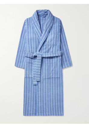 TEKLA - Striped Organic Cotton-Terry Robe - Men - Blue - S