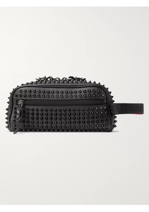 Christian Louboutin - Studded Full-Grain Leather Wash Bag - Men - Black