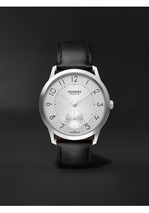 Hermès Timepieces - Slim d'Hermès Acier Automatic 39.5mm Stainless Steel and Leather Watch, Ref. No. 052839WW00 - Men - White