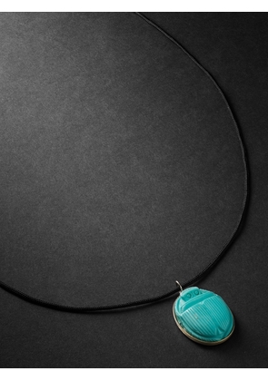 Jacquie Aiche - Gold, Turquoise and Cord Necklace - Men - Blue