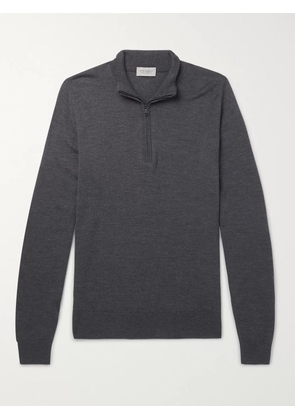 John Smedley - Tapton Slim-Fit Merino Wool Half-Zip Sweater - Men - Gray - S