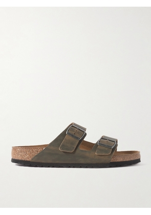 Birkenstock - Arizona Leoi Distressed Oiled-Leather Sandals - Men - Green - EU 39