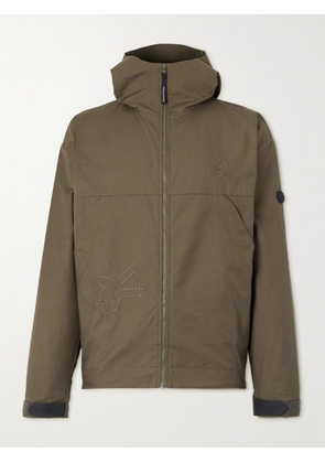 DISTRICT VISION - Logo-Embroidered Organic Cotton-Blend Twill Hooded Jacket - Men - Green - S