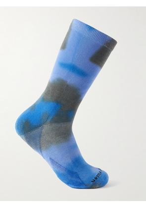 DISTRICT VISION - Yoshi Tie-Dyed Cotton-Blend Socks - Men - Blue - M