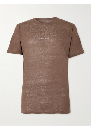 DISTRICT VISION - Logo-Print Hemp-Jersey T-Shirt - Men - Brown - S