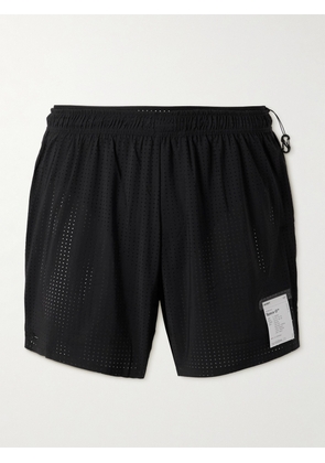 Satisfy - Straight-Leg Logo-Appliquéd Space‑O™ Shorts - Men - Black - 1