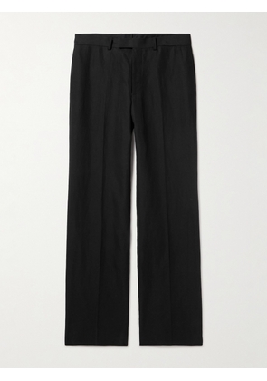 Auralee - Straight-Leg Cotton and Linen-Blend Twill Trousers - Men - Black - 3