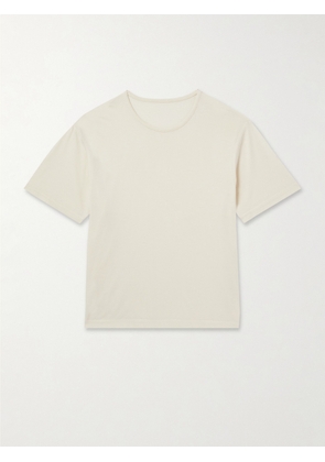 Stòffa - Cotton and Silk-Blend Piqué T-Shirt - Men - Neutrals - IT 46