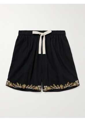 Kartik Research - Embellished Cotton Drawstring Shorts - Men - Black - UK/US 30
