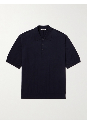 Auralee - Cotton Polo Shirt - Men - Black - 3
