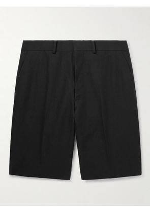 Auralee - Straight-Leg Cotton and Linen-Blend Twill Shorts - Men - Black - 3