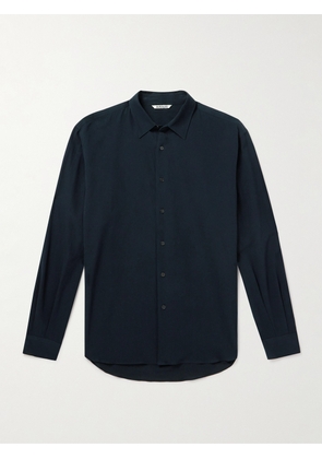 Auralee - Silk and Cotton-Blend Twill Shirt - Men - Blue - 3