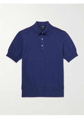 Drake's - Cotton Polo Shirt - Men - Blue - XS