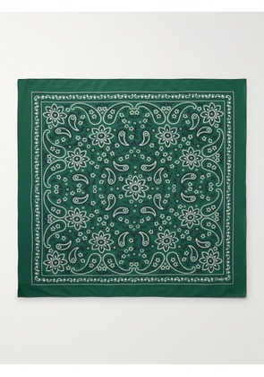 Drake's - Paisley-Print Cotton-Voile Bandana - Men - Green
