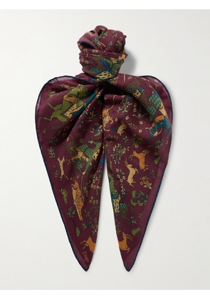 Drake's - Mughal Printed Wool and Silk-Blend Scarf - Men - Burgundy