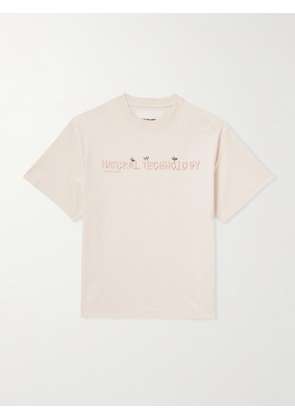 Story Mfg. - Grateful Embroidered Printed Organic Cotton-Jersey T-Shirt - Men - Neutrals - S