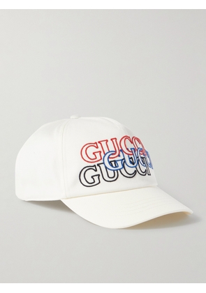 Gucci - Logo-Embroidered Cotton-Twill Baseball Cap - Men - White - S