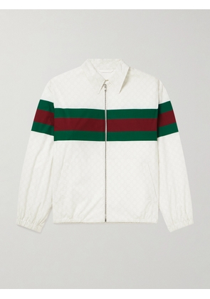 Gucci - Shell-Trimmed Logo-Print Cotton-Poplin Blouson Jacket - Men - White - IT 46