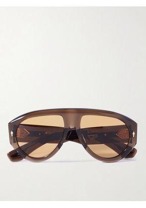 Jacques Marie Mage - Bandit Aviator-Style Acetate Sunglasses - Men - Brown