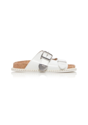 Chloé - Rebecca Leather Slide Sandals - White - IT 36 - Moda Operandi