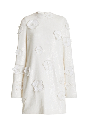 ROTATE - Floral-Appliquéd Sequin Mini Dress  - White - EU 32 - Moda Operandi