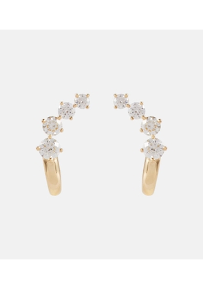 Melissa Kaye Aria Dagger Huggie 18kt gold hoop earrings with diamonds