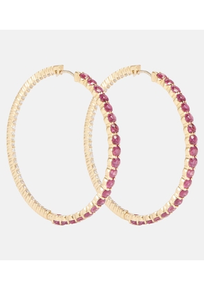 Melissa Kaye Lenox 18kt gold hoop earrings with diamonds and sapphires