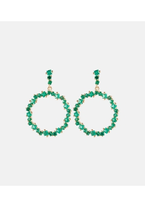Suzanne Kalan 18kt gold drop earrings with emeralds