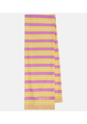 Gucci Striped silk and cotton scarf