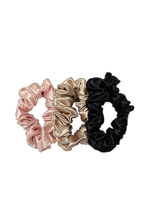 slip Classic Large Scrunchie 3 Pack in Black  Pink & Caramel - Beauty: NA. Size all.