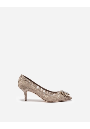Dolce & Gabbana Lace Rainbow Pumps With Brooch Detailing - Woman Pumps And Slingback Beige Lace 37