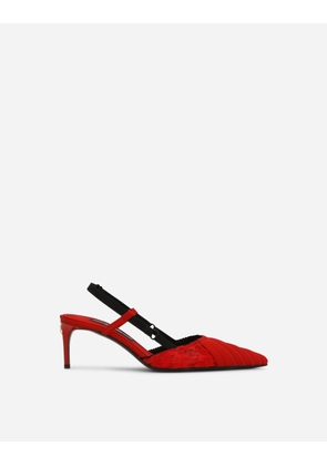Dolce & Gabbana Corset-style Satin Slingbacks - Woman Pumps And Slingback Red 36