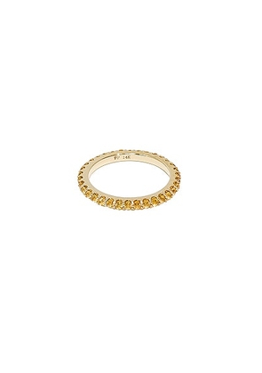 FRY POWERS Pave Gem Stacking Ring in Yellow Sapphire & 14K Yellow Gold - Yellow. Size 6 (also in ).