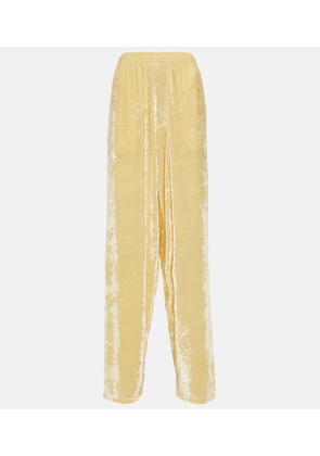Balenciaga Wide-leg velvet pants